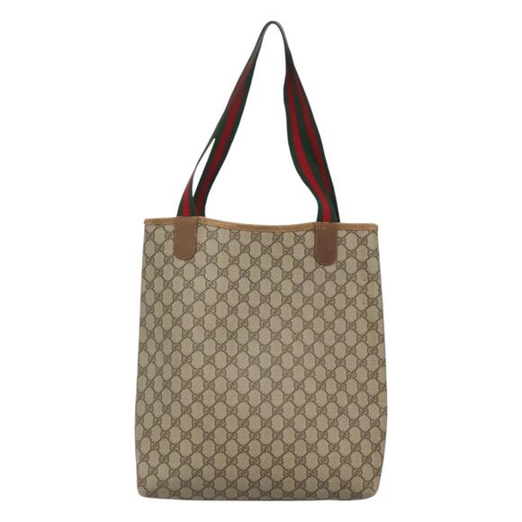GUCCI GG Supreme Web Sherry Line Bag Pvc Beige Green Red 40 02 003 - Picture 3 of 16